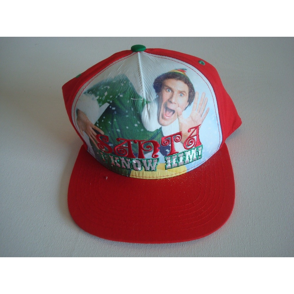 SANTA ELF WILL FARRELL I KNOW HIM SNAPBACK BEACH GOLF HAT CAP VINTAGE H3